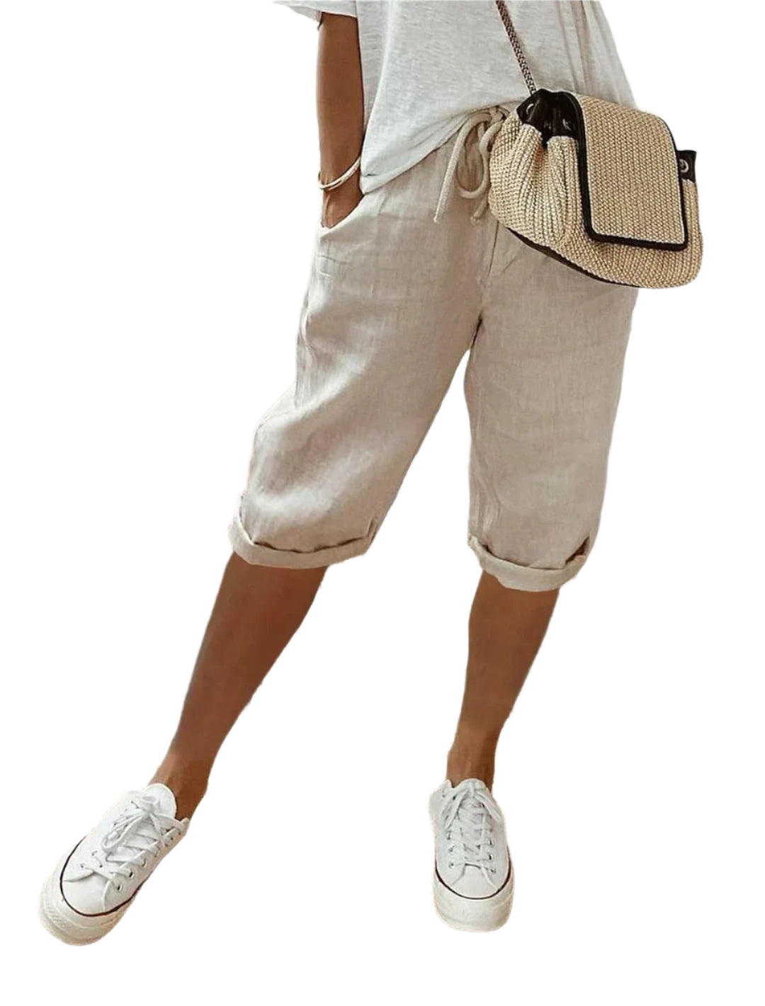 Kvinders Linnenbukser Åndbar Stilfuld 100% Lin-1