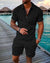 Herre Sæt T-shirt og Shorts Casual 100% Bomuld Komfortabel-2