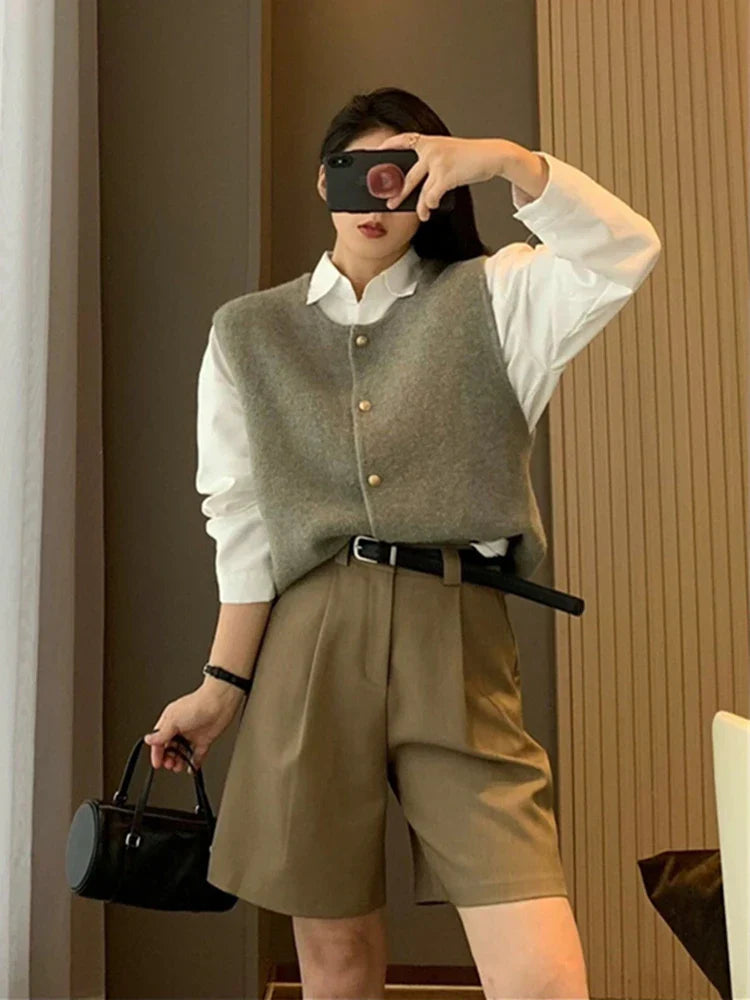 Kvinders Cardigan Klassisk Stil Med Knapper Blød Bomuldsblanding