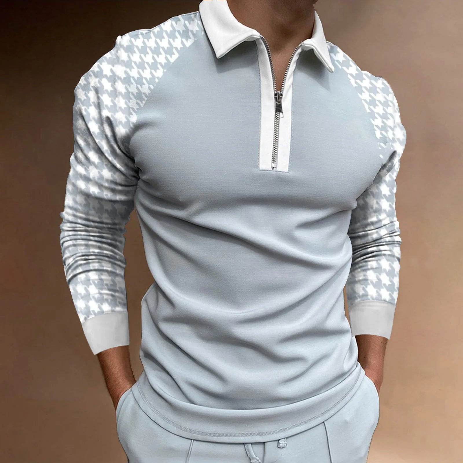 Poloshirt med lynlås til mænd