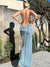 Variant image for Kvinders Maxikjole Sort Rygfri Polyester Elegant til Bryllup-7