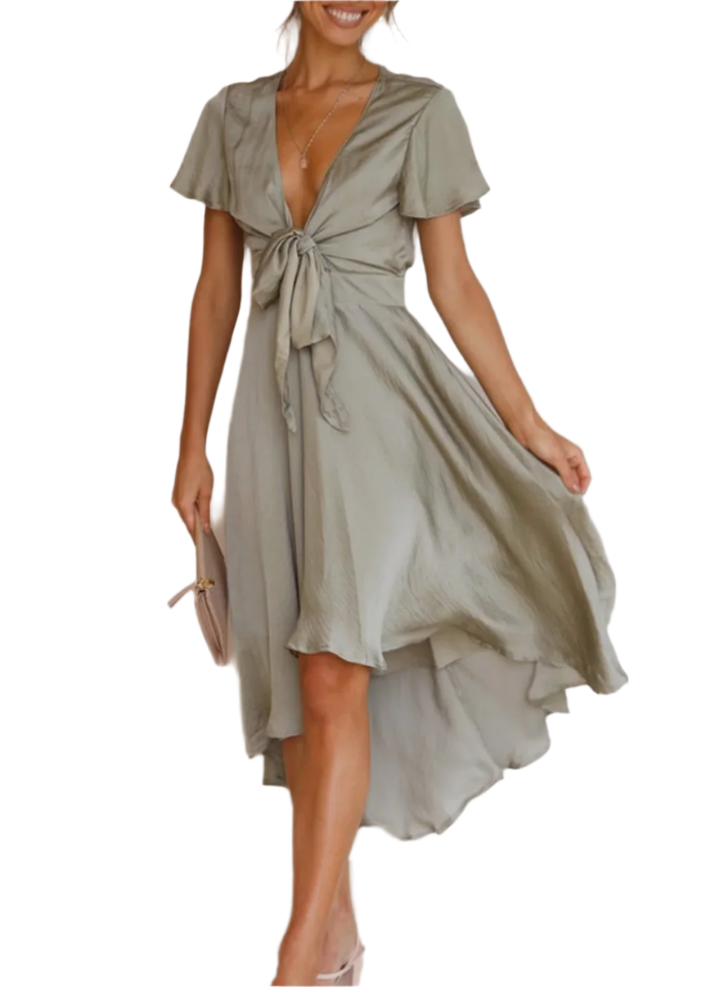 Kvinders Maxikjole Elegant Fit med Lange Ærmer