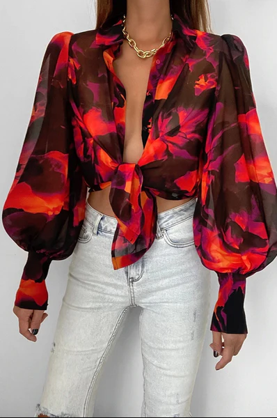 Variant image for Skjortebluse Dame Elegant Stretch Materiale Komfortabel Pasform-17