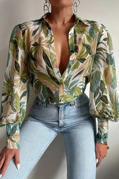 Variant image for Skjortebluse Dame Elegant Stretch Materiale Komfortabel Pasform-33