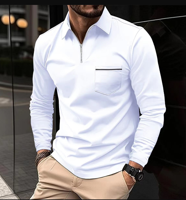 Variant image for Langærmet Poloshirt til Mænd Klassisk Design 100% Bomuld-20