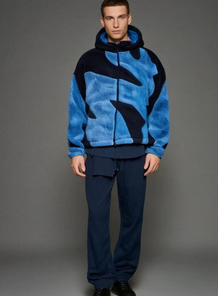 Herre Vinter Jakke Lamsuld Med Lynlås Komfortabel Til Udendørs Aktiviteter-1