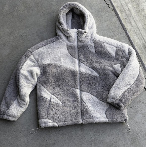 Variant image for Herre Vinter Jakke Lamsuld Med Lynlås Komfortabel Til Udendørs Aktiviteter-17