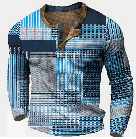 Variant image for Herre Striktrøje Vaffelmønster 100% Bomuld Komfortabel Pasform-9