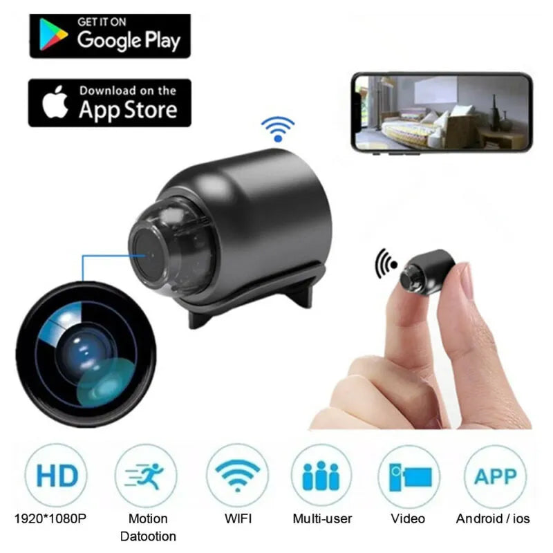 Mini Kamera 1080P HD Hvid Kompakt Sikkerhedsløsning med Nattevision-2