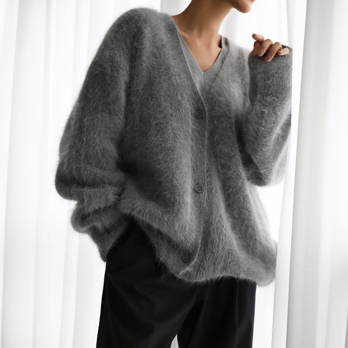 Dame Sweater Højhalset Strik Blød Akryl 3