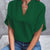 Skjortebluse Dame Casual Split V-Hals Viskose Polyester 12