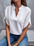 Skjortebluse Dame Casual Split V-Hals Viskose Polyester 2