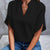 Skjortebluse Dame Casual Split V-Hals Viskose Polyester 5