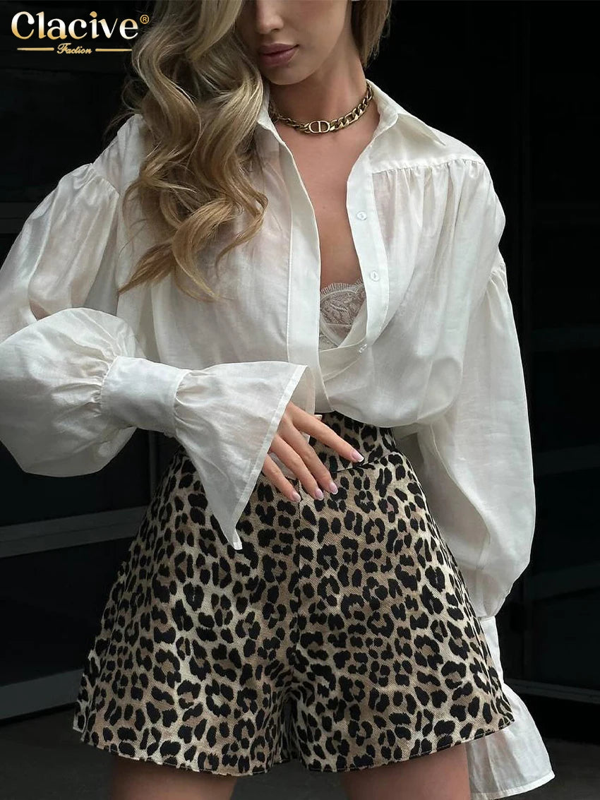 Skjortebluse Dame Langærmet Med Revers Klassisk Stil 5