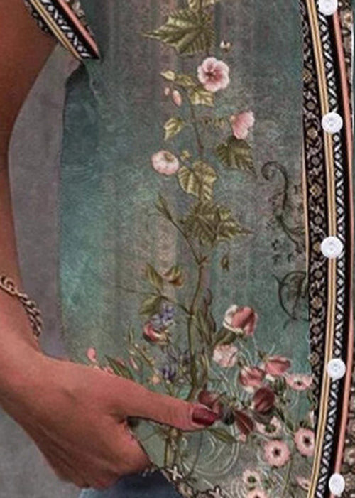 Skjortebluse Dame V-hals Med Stilfuldt Print 3