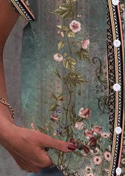 Skjortebluse Dame V-hals Med Stilfuldt Print 3