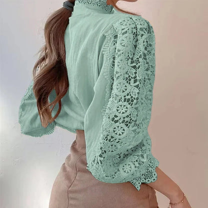 Skjortebluse Dame med Krave og Lange Ærmer, Stilfuld og Komfortabel Design 10
