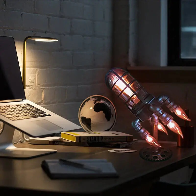 Steampunk Raket Lampe