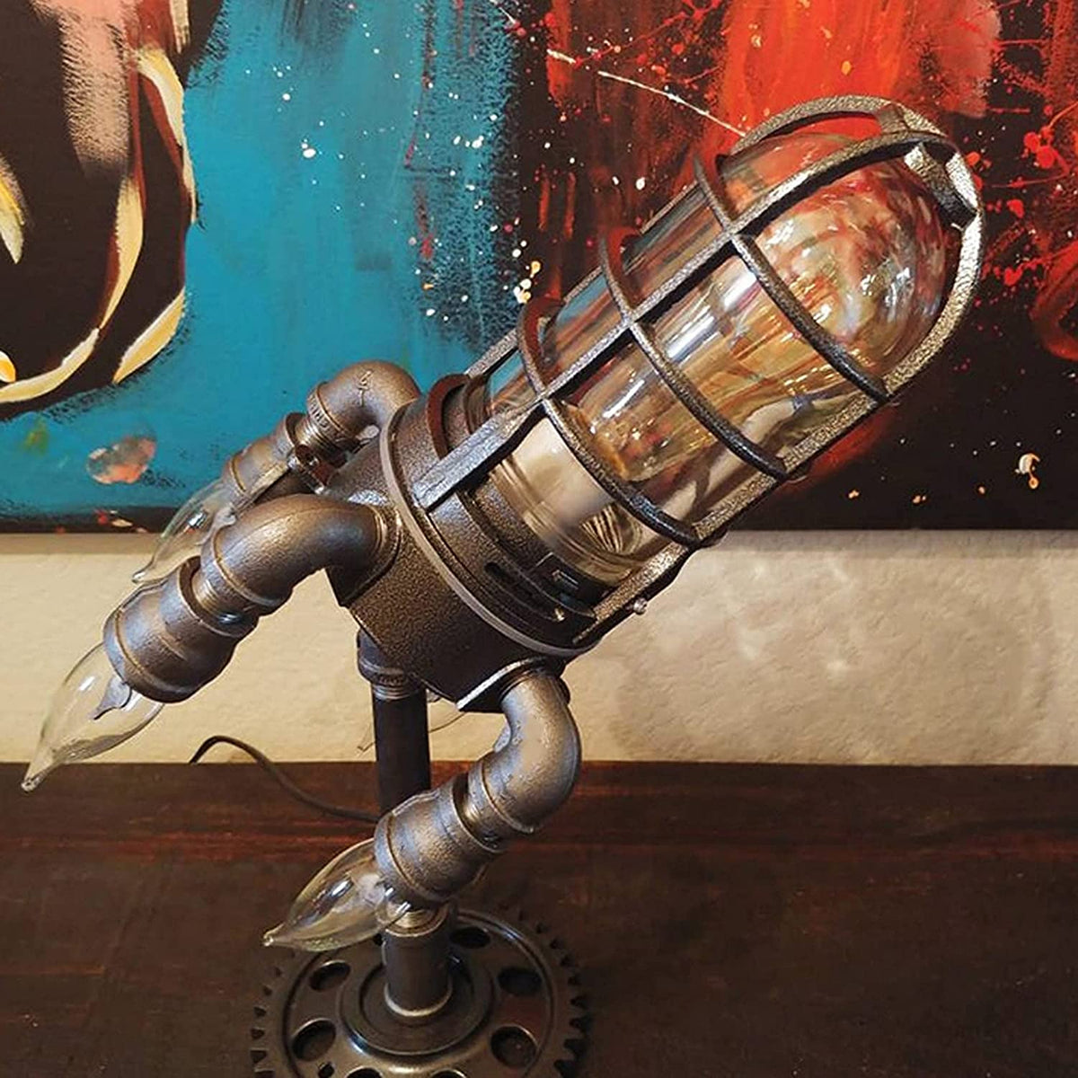 Steampunk Raket Lampe
