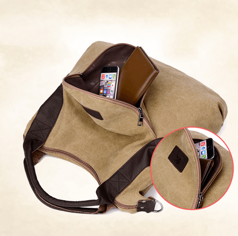 Stor Lomme Lærred Taske