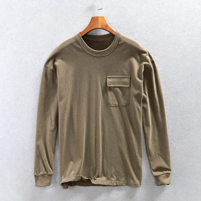 Sweatshirt Mænd med Brystlomme - O-Hals og Afslappet Pasform 2