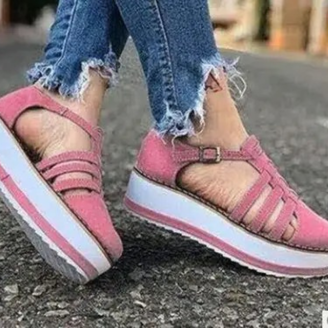 T-Strap Wedge Platform til kvinder