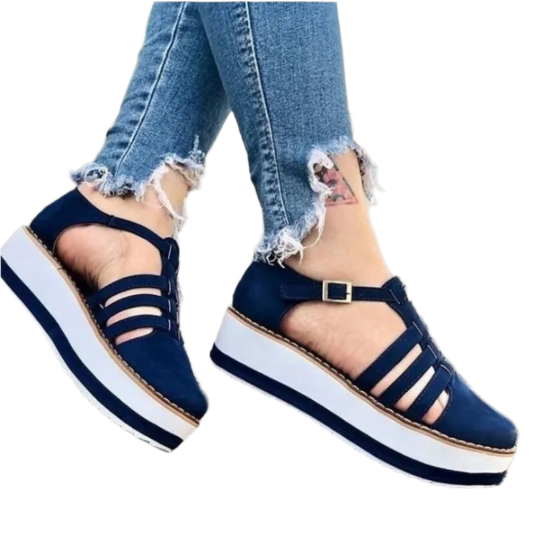 T-Strap Wedge Platform til kvinder