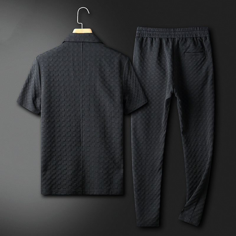 Herre To-delt Kostume Geometrisk Design