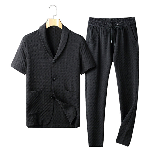 Herre To-delt Kostume Geometrisk Design