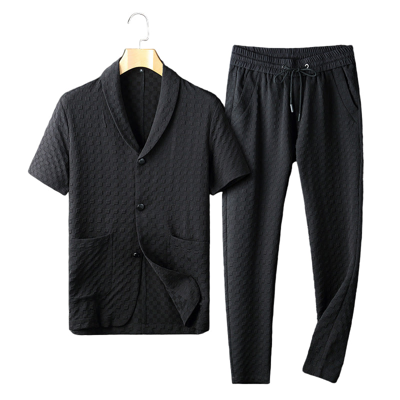 Herre To-delt Kostume Geometrisk Design