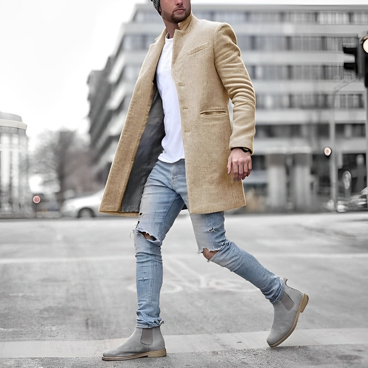 Overgangsjakke Dame Elegant Unik Design Varm Vinterjakke Kvalitetsstof 3