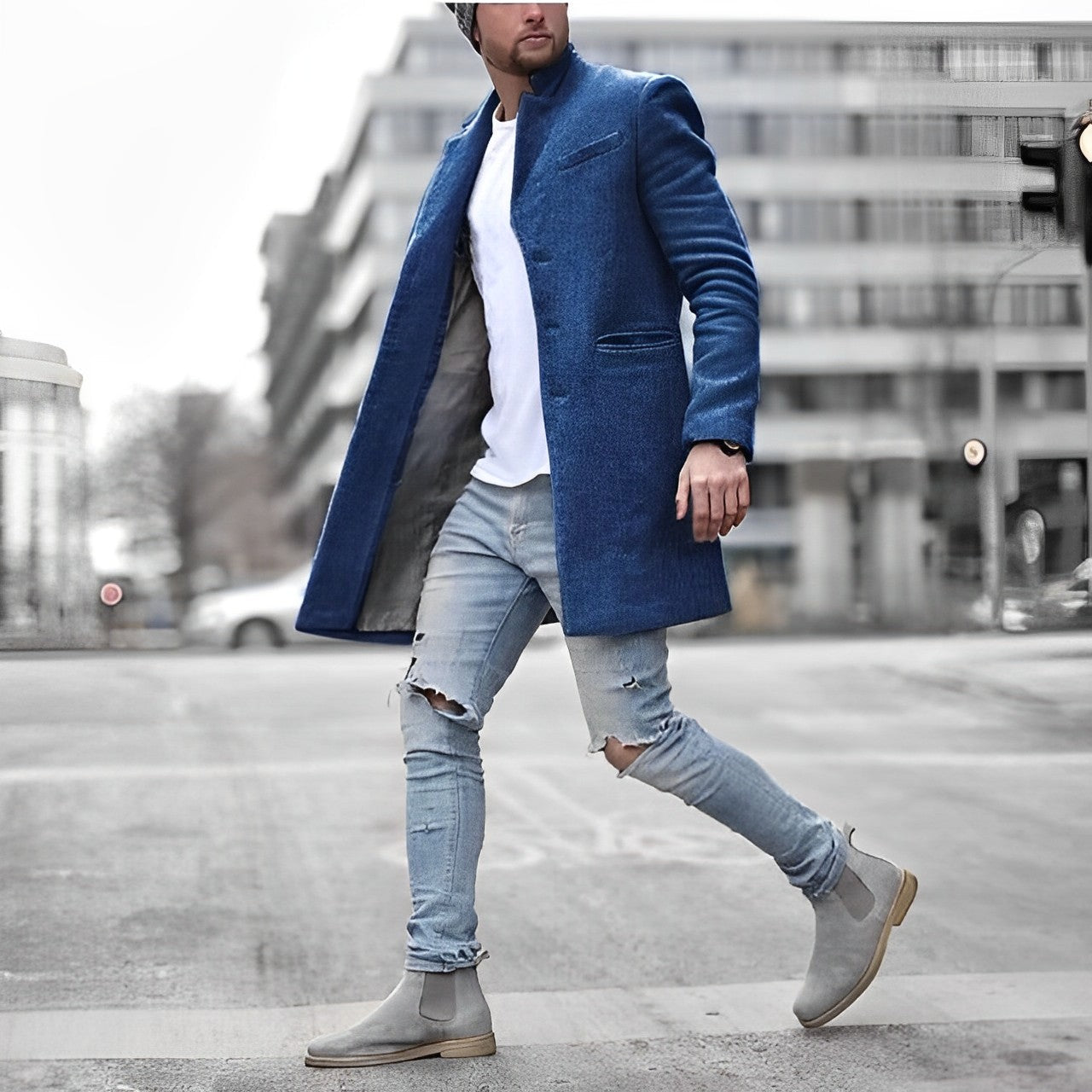 Overgangsjakke Dame Elegant Unik Design Varm Vinterjakke Kvalitetsstof 4
