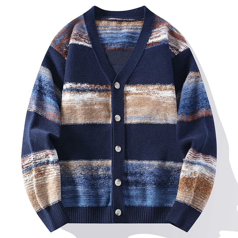 Unisex Cardigan V-Neck Retro Design 0