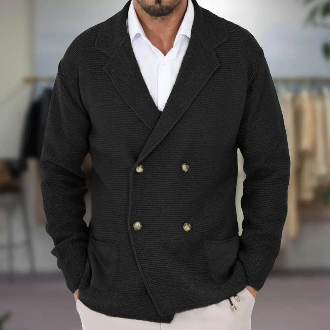 Unisex Dobbeltbundet Cardigan Klassisk Stil 5