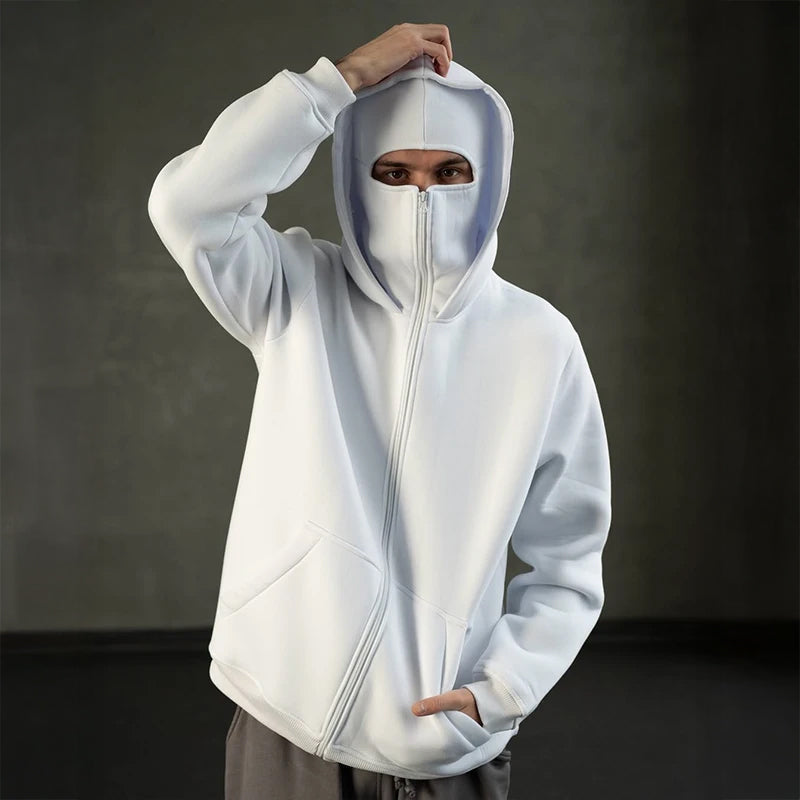 Unisex Hættetrøje med Balaclava og Lynlås 1