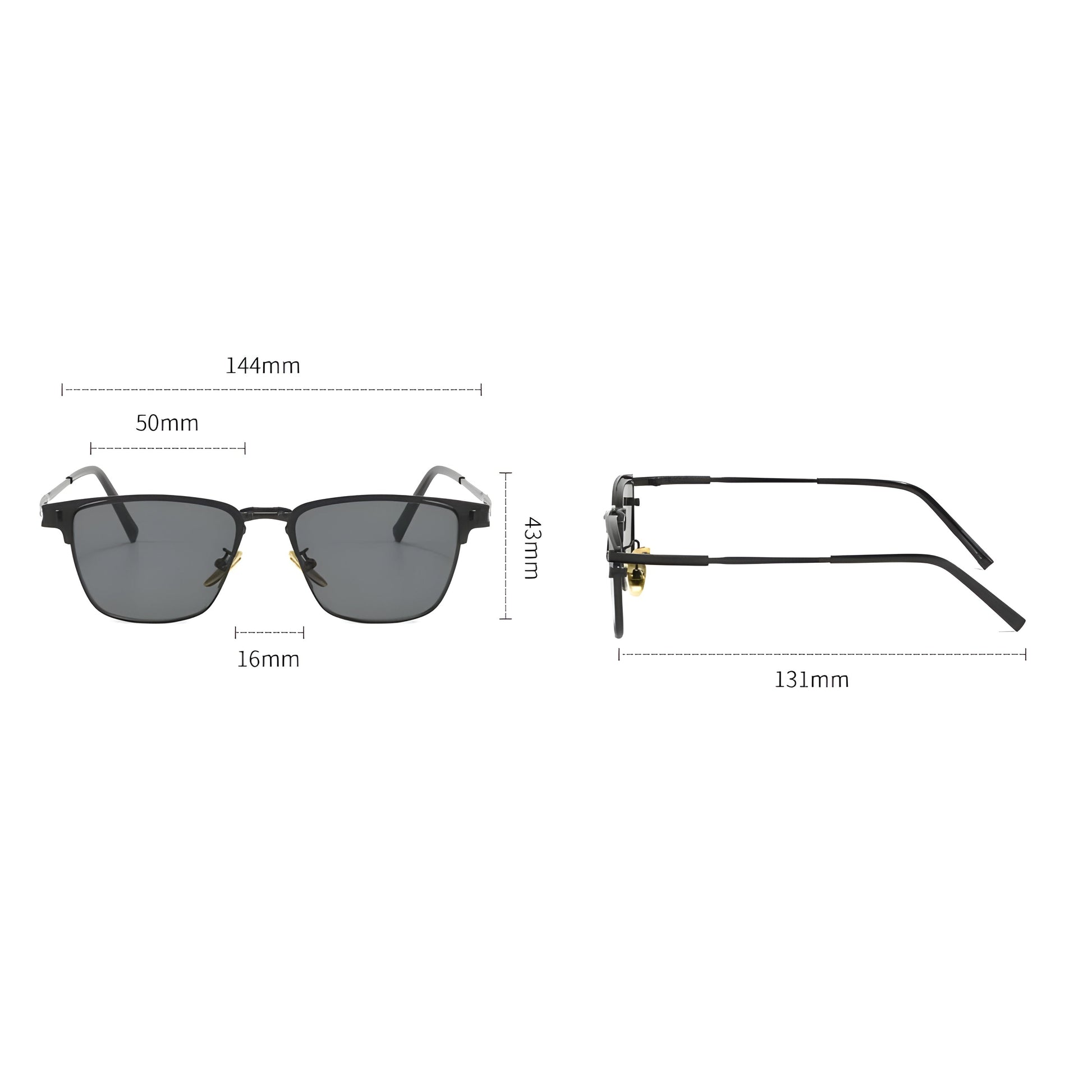 Unisex Halvramme Solbriller med Polariserede Linser 4