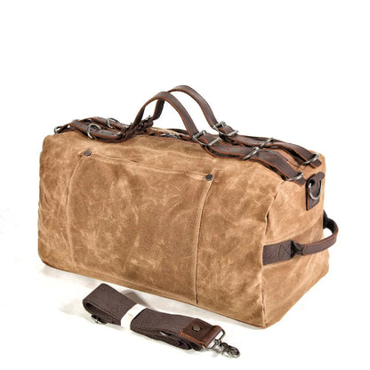 Unisex Rejsetaske Vokset Design Weekendtaske Med Justerbare Stroppper 6