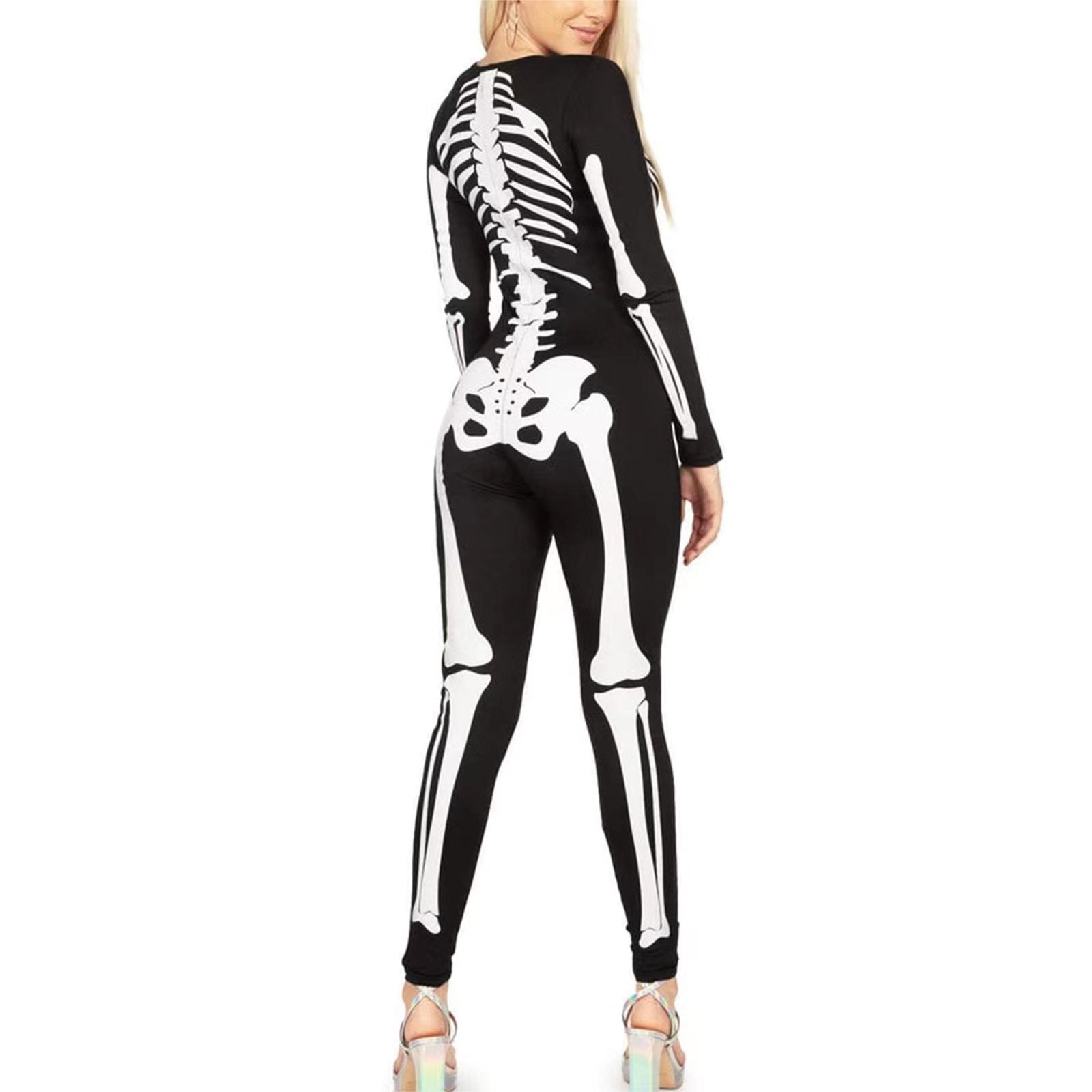 Unisex Skelett Kostume Med Grusomtryk Til Halloween Udklædning 2