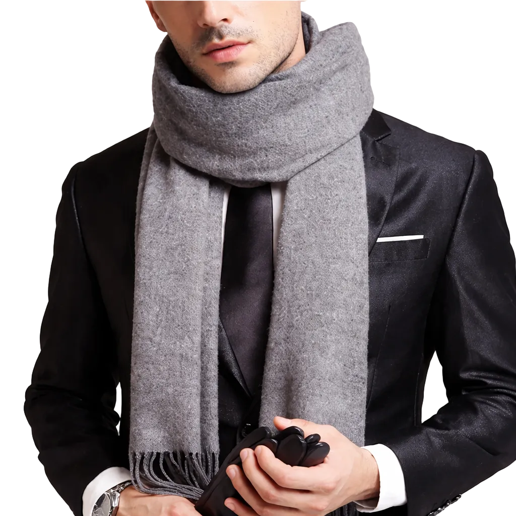 Unisex Tørklæde med Frynser - Langt og Alsidigt Accessory til Vintergarderobe 0