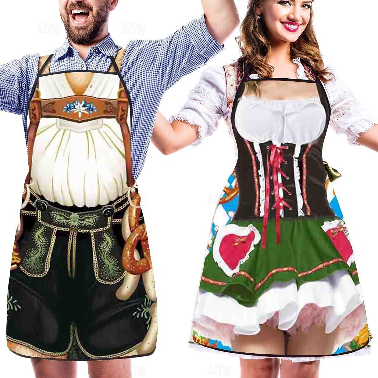 Unisex Trachten Skørtesæt Med 3D-Motiver Polyester Til Oktoberfest 0
