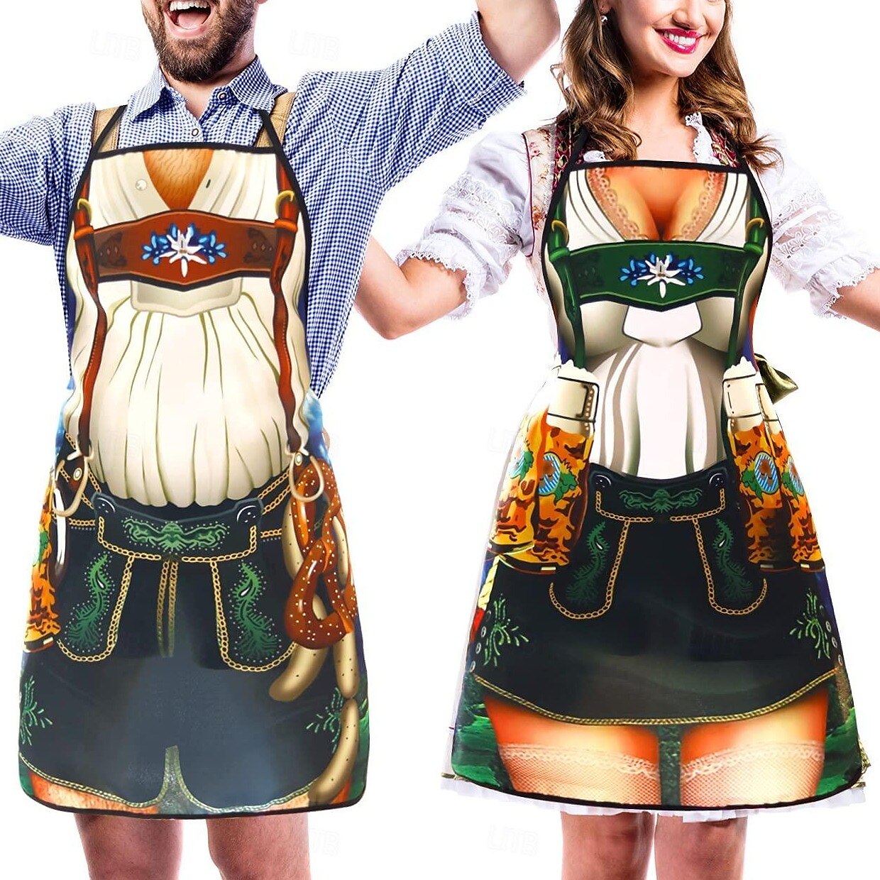 Unisex Trachten Skørtesæt Med 3D-Motiver Polyester Til Oktoberfest 3