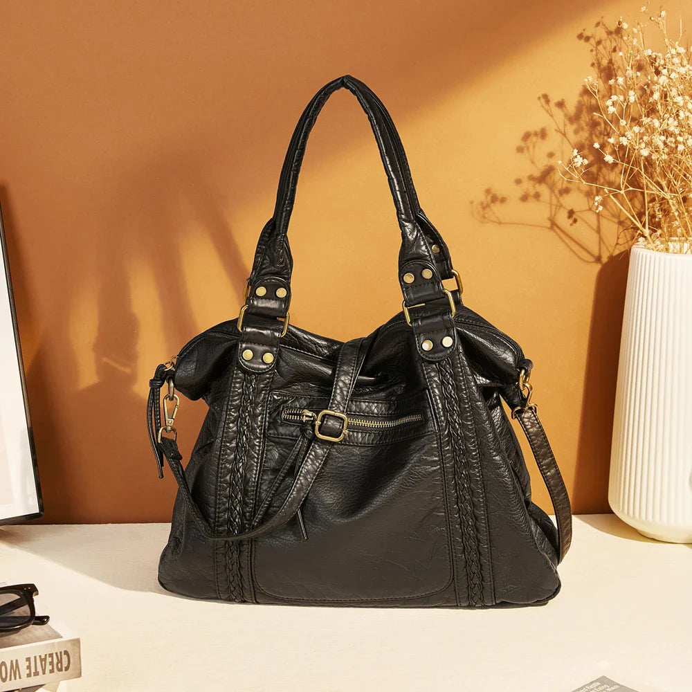 Unisex Vintage Skoletaske Hobo Stil 5
