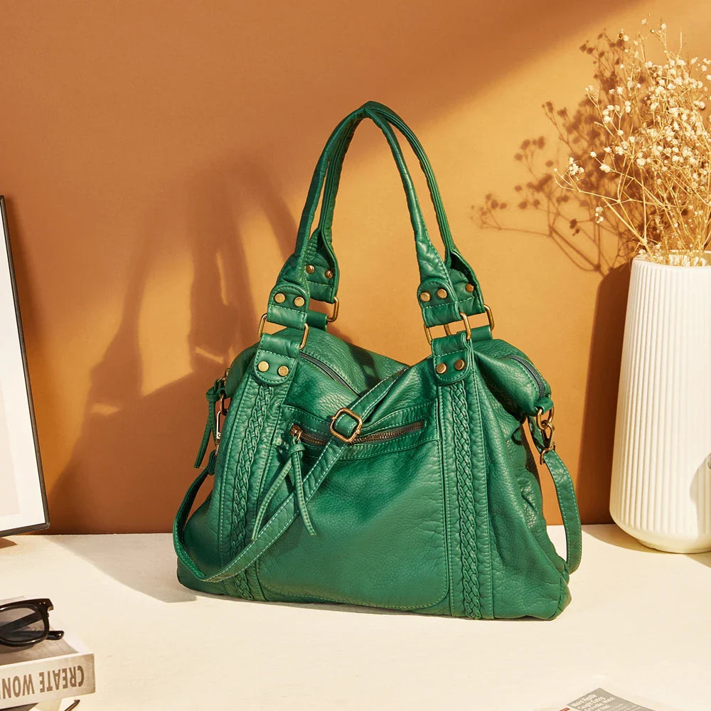 Unisex Vintage Skoletaske Hobo Stil 7