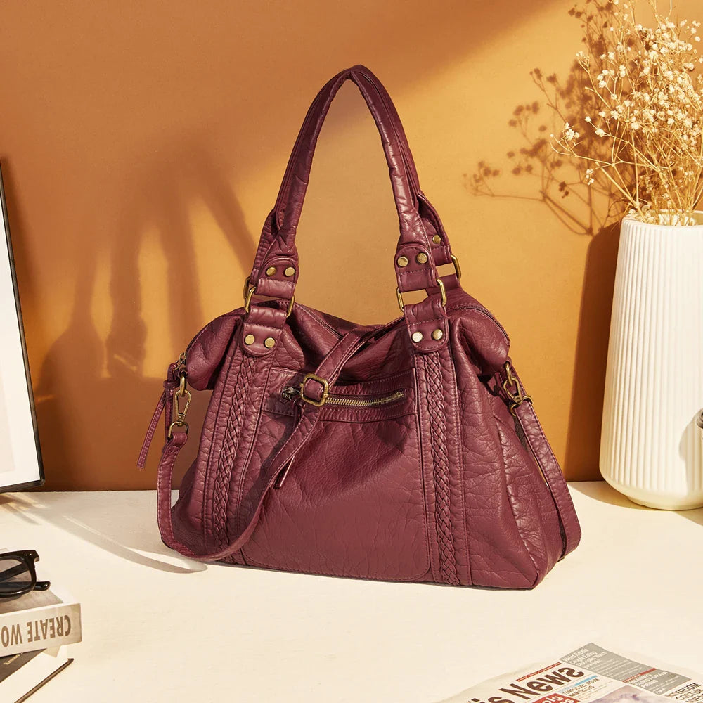Unisex Vintage Skoletaske Hobo Stil 8