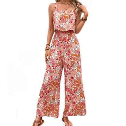 Buksedragt Damer Vintage Blomsterprint Ærmeløs Polyester 6