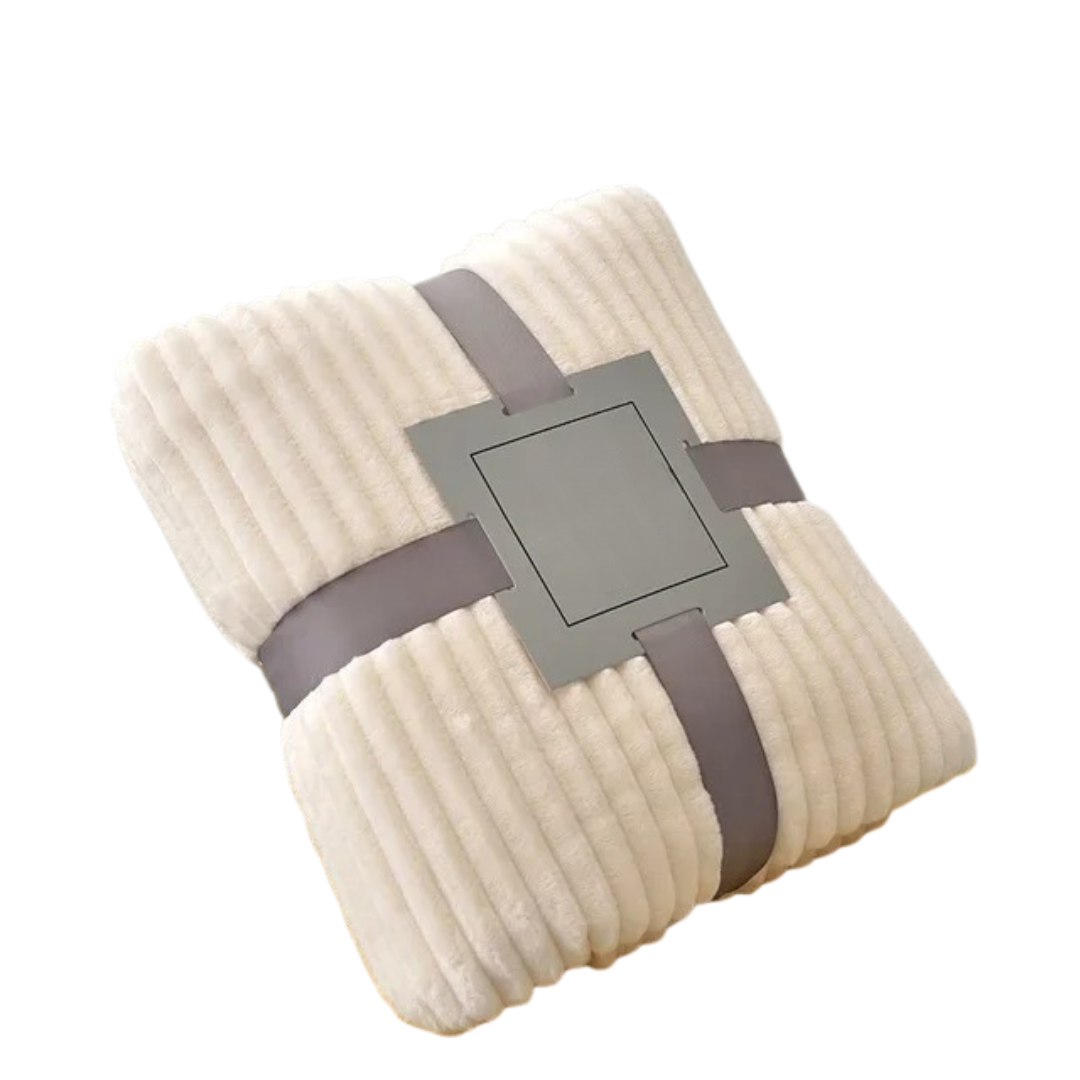 Stribet flannel-tæppe