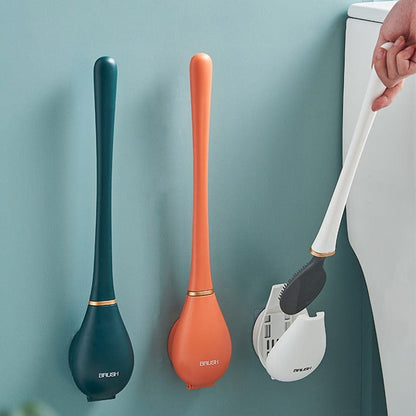 Væghængt Toiletbørste Silikone med Ergonomisk Håndtag til Effektiv Rengøring 1