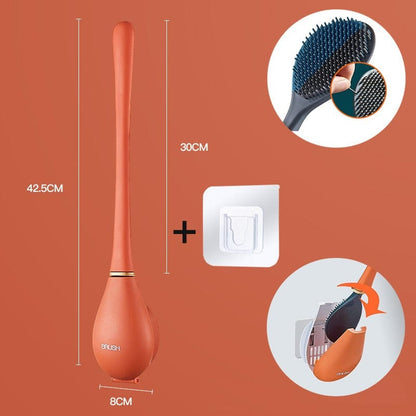 Væghængt Toiletbørste Silikone med Ergonomisk Håndtag til Effektiv Rengøring 7