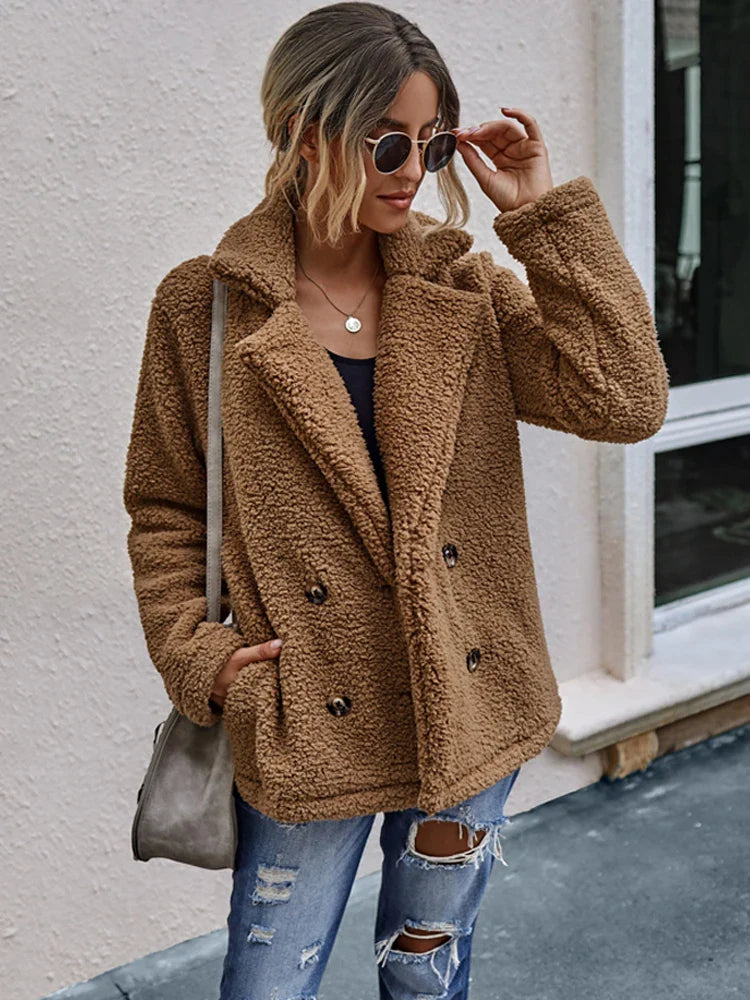 Varm Vinterjakke Dame Elegant Faux Fur 1