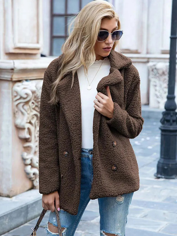 Varm Vinterjakke Dame Elegant Faux Fur 8